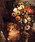 Head of A Woman With Flowers by Gustave Courbet